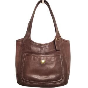 COACH Vintage 65th Anniversary Ergo Burnished Leather Shoulder Bag